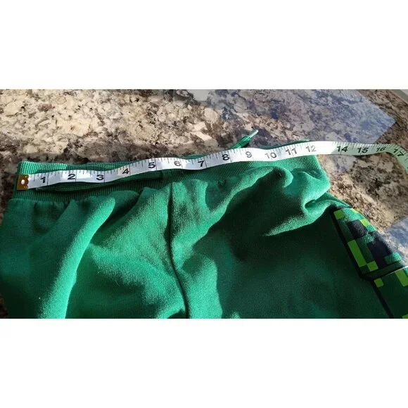 Large 2023 Minecraft Boys Sweatpants Expandable Waist String Tie Green Excellent - Picture 11 of 11